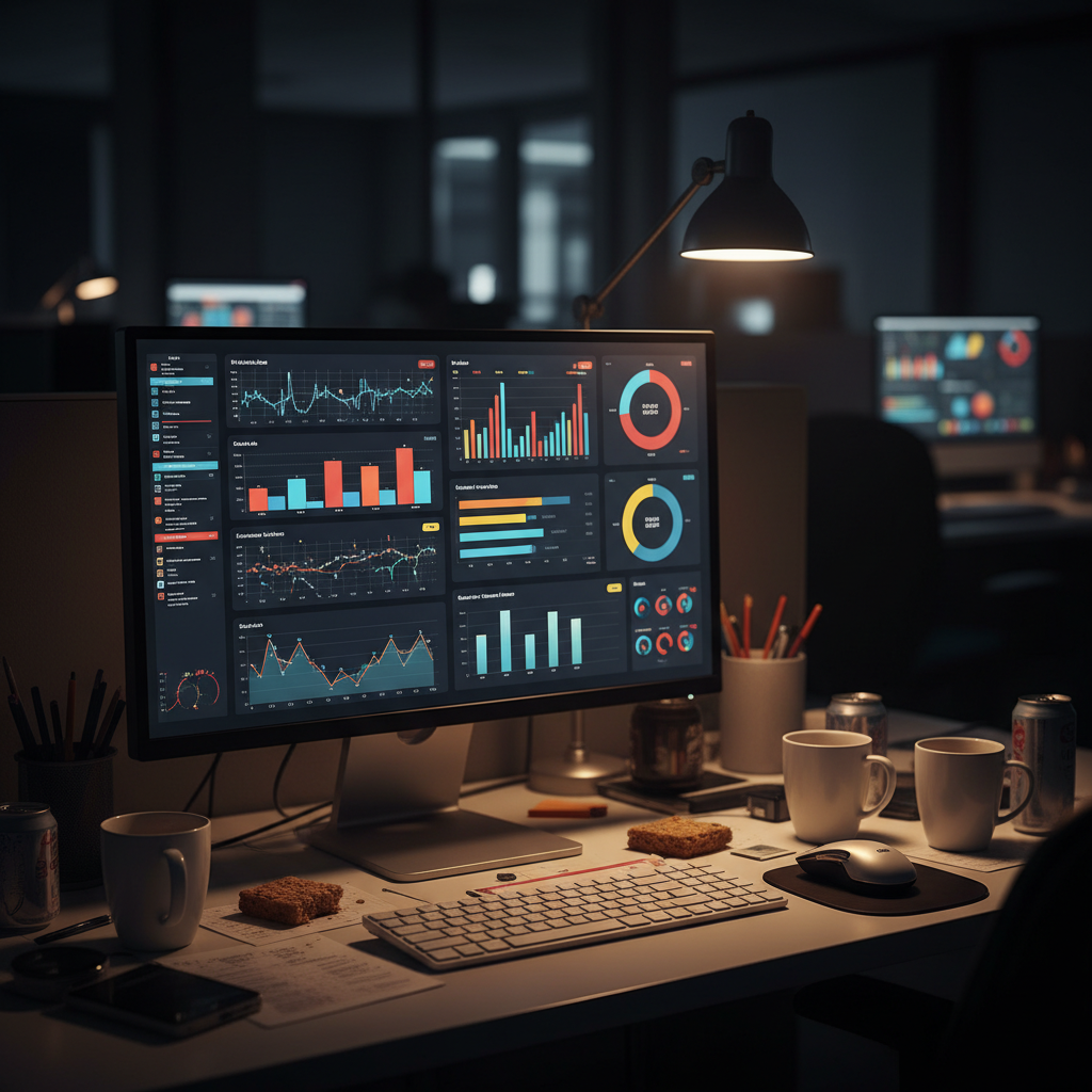 Computer screen displaying account health monitoring dashboard.