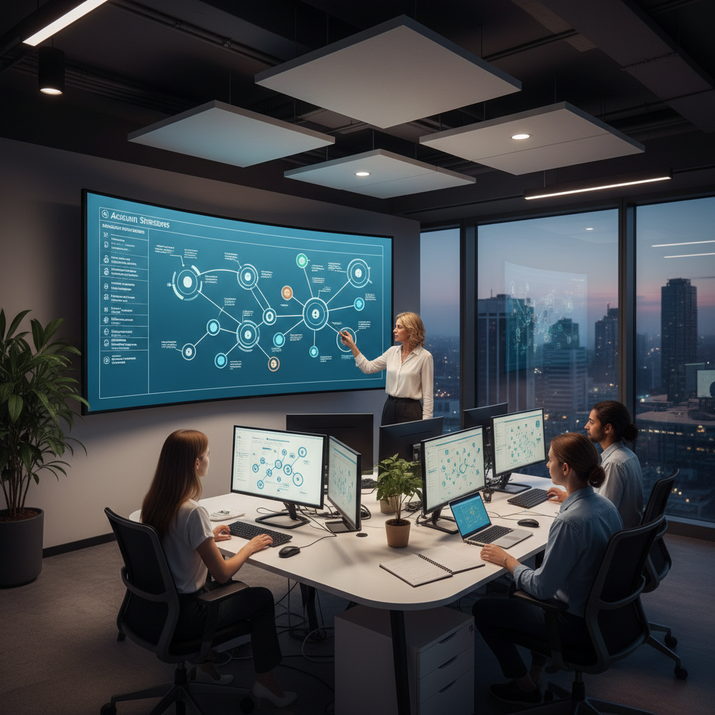 Agency manager overseeing multiple Reddit client accounts on a large screen.