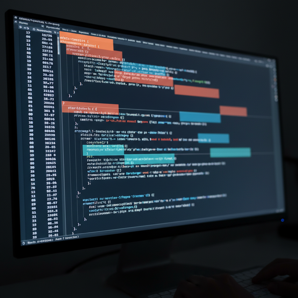 Computer screen displaying script code with highlighted timing patterns.