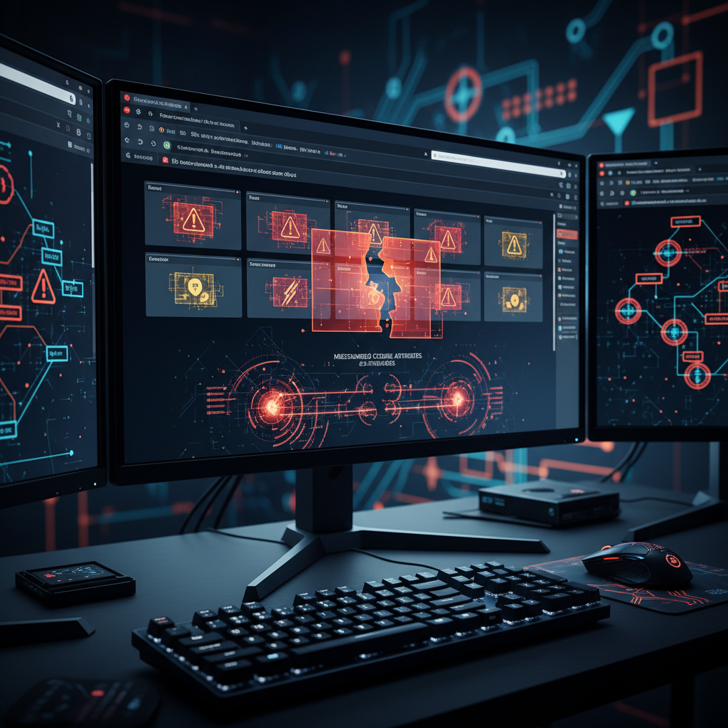 Desktop with multiple browser tabs showing session alerts and cookie conflicts.
