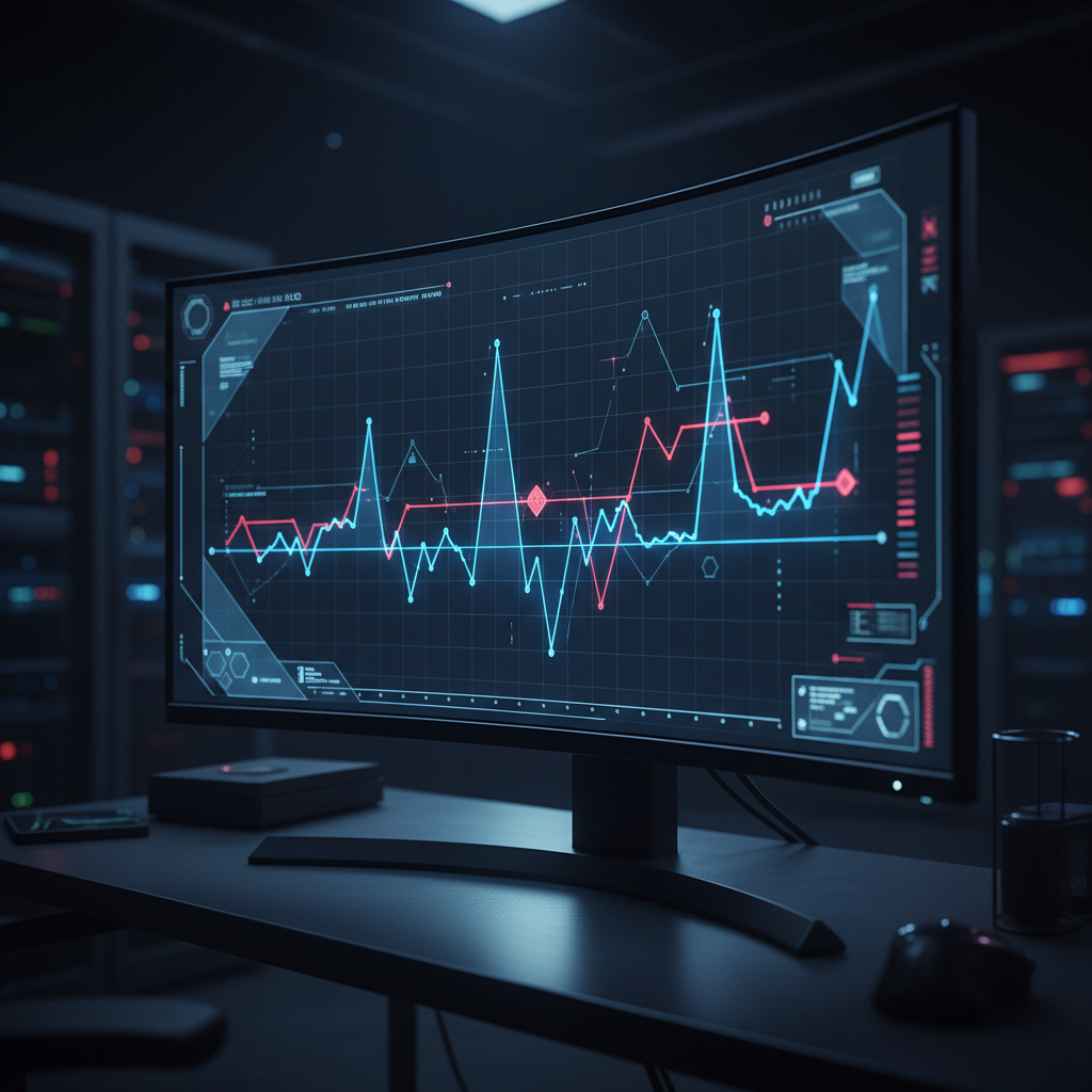 Screen with algorithmic graph showing behavior anomalies.