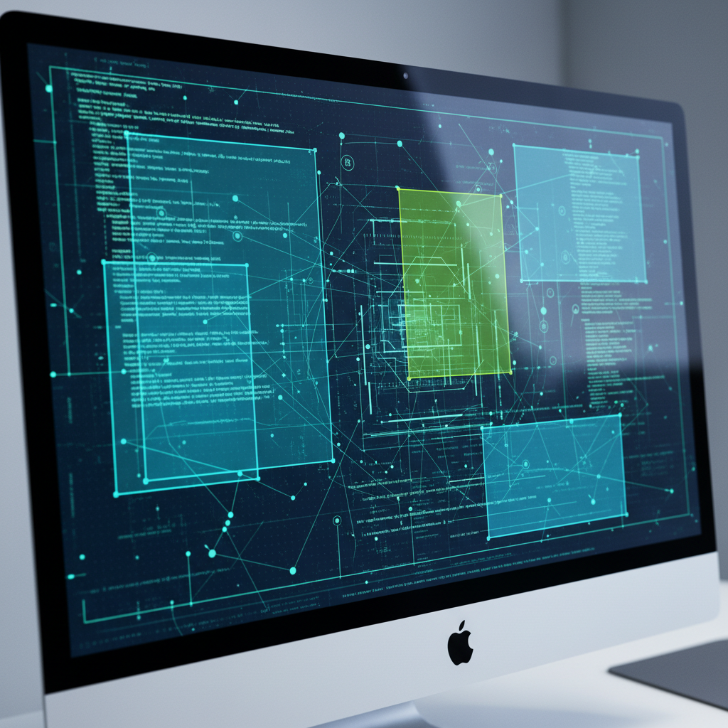 Computer screen with code on geographic verification, sharp focus.
