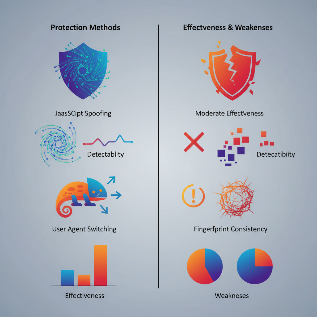 Infographic comparing fingerprint protection methods with effectiveness and weaknesses.