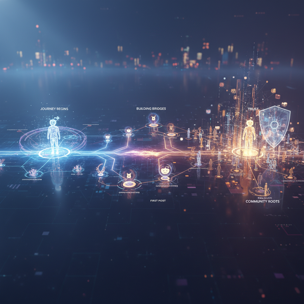 Reddit account creation, dynamic timeline, community interactions in 8k dramatic style.