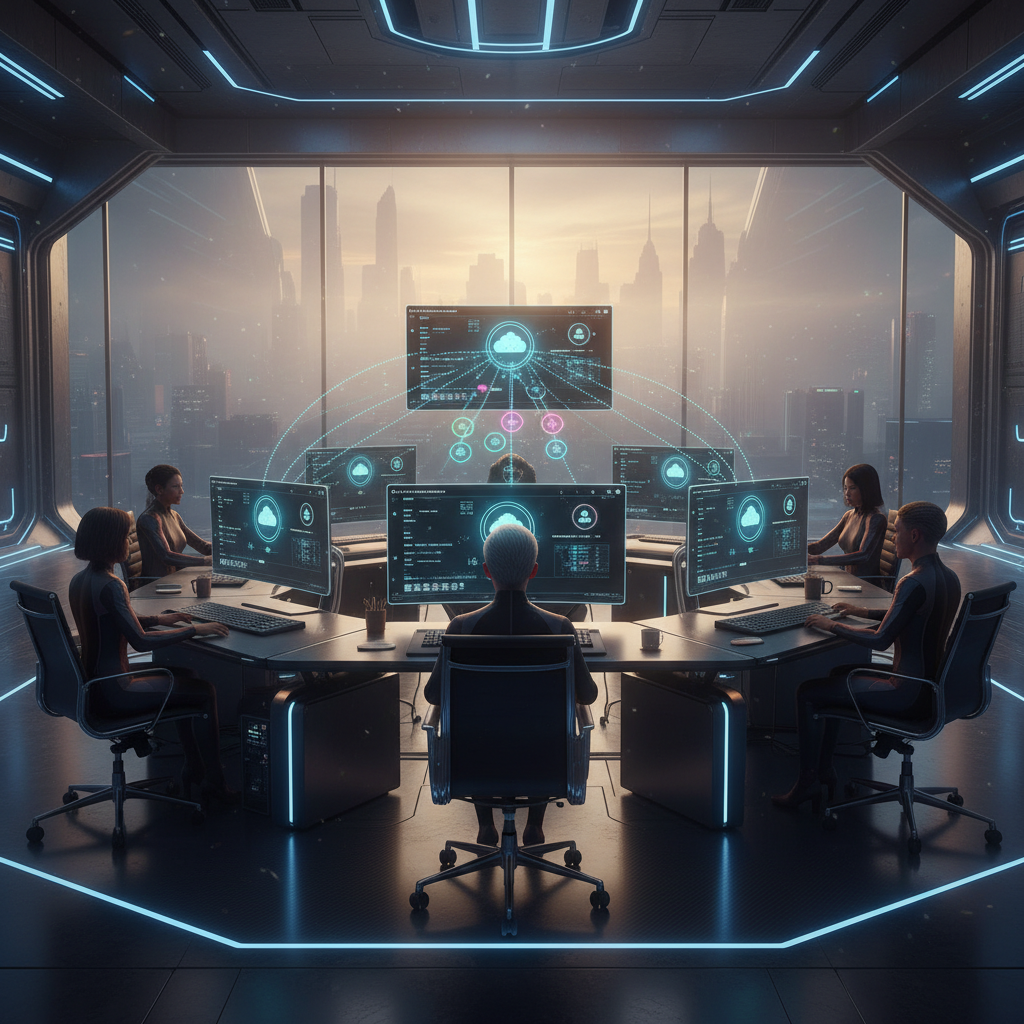 Team working on synchronized browser profiles in a modern office.