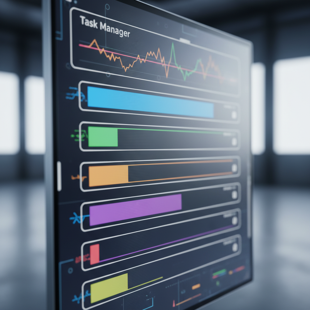 Task manager showing separate browser processes and memory allocations.