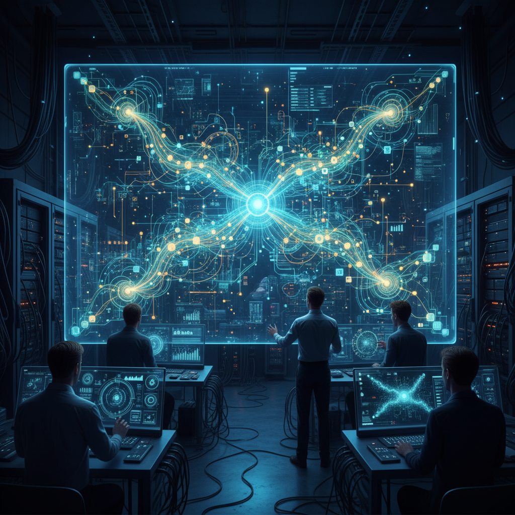 Network map showing shared infrastructure patterns on a digital screen.