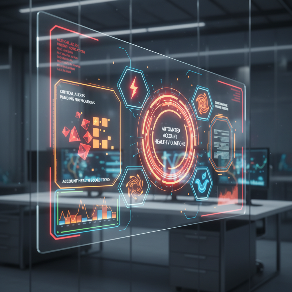 Dashboard showing automated early warning triggers for account health.