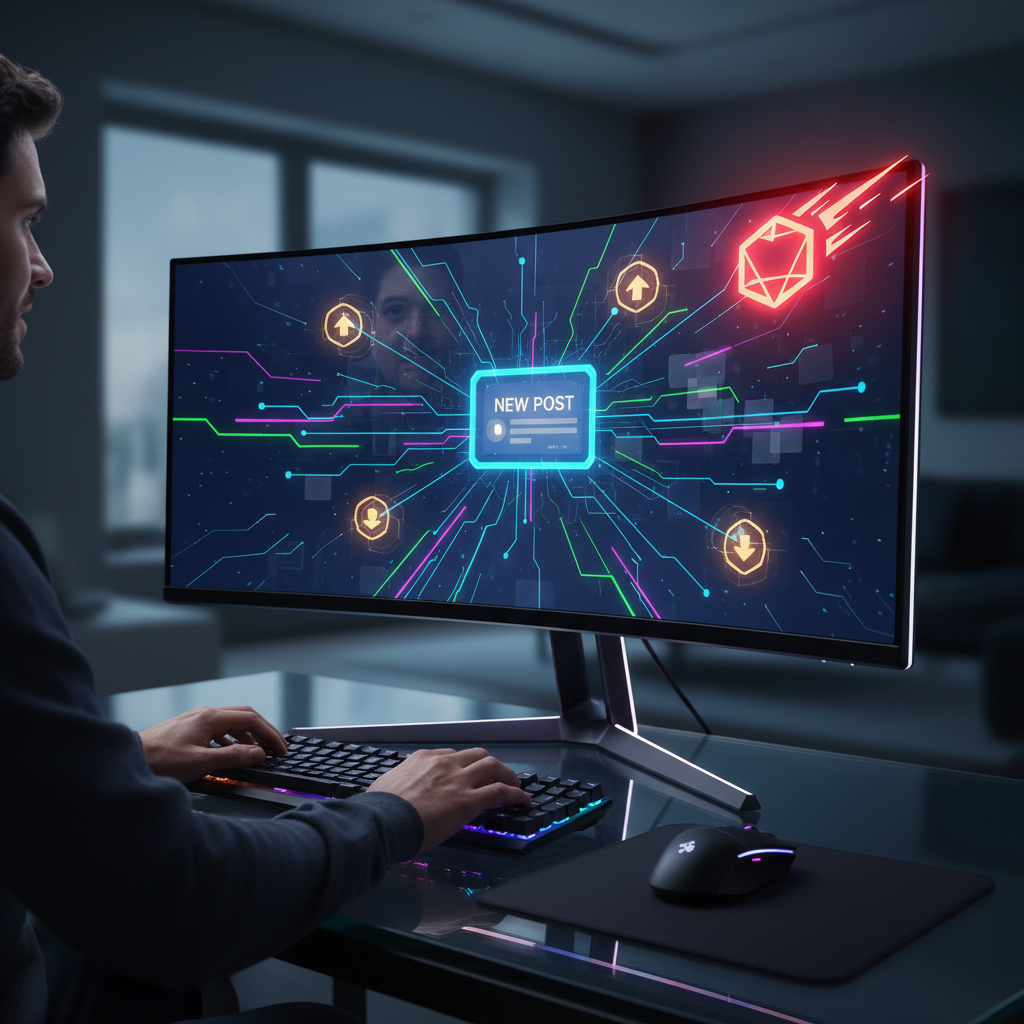 User submitting a post on Reddit, receiving attention and notifications.