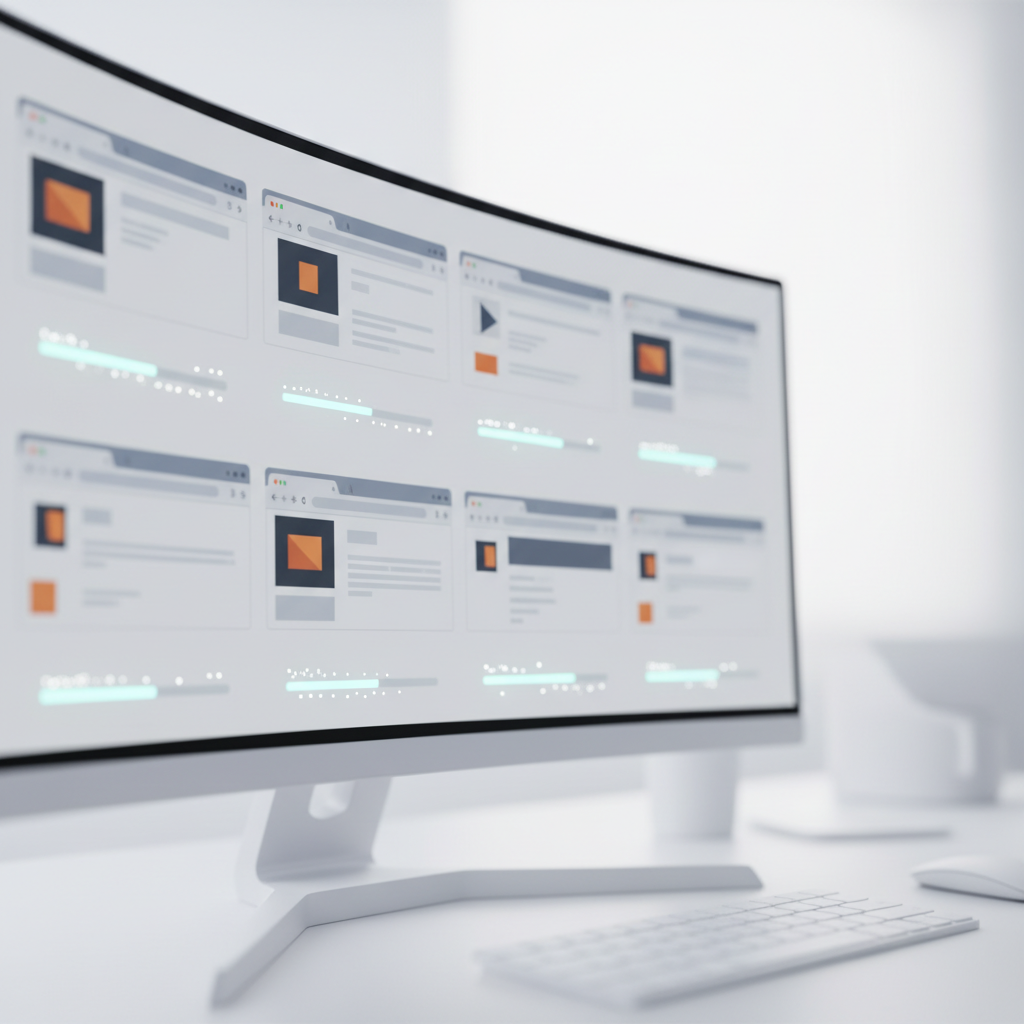 Multiple browser windows with separate process indicators.