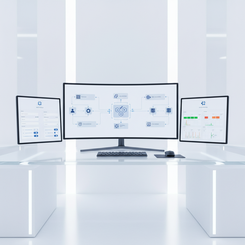Workspace with screens showing browser profile management steps.