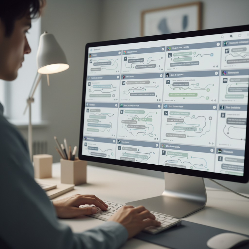 User viewing chat threads on a computer screen, each thread isolated.