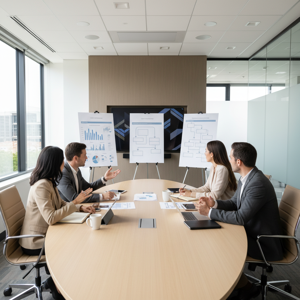 Team in office discussing Reddit and FTC advertising standards.