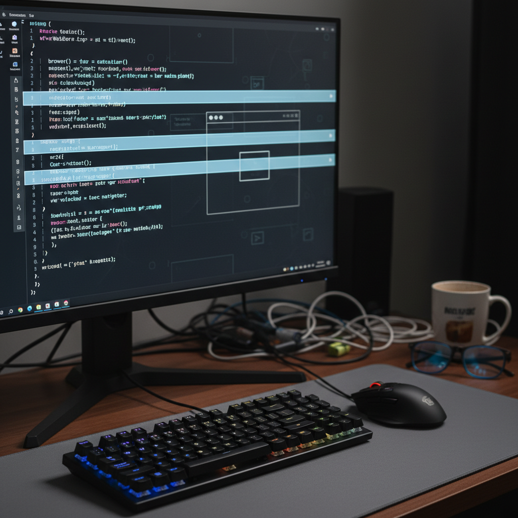 Computer screen displaying code with Selenium WebDriver properties.